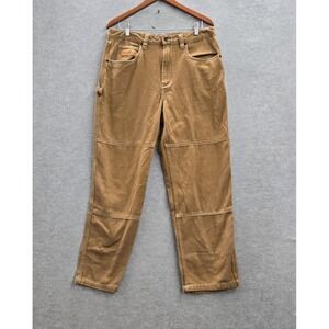 Empyre Men Pants 33 Brown Cargo Y2K Baggy Carpenter Double Knit Relaxed